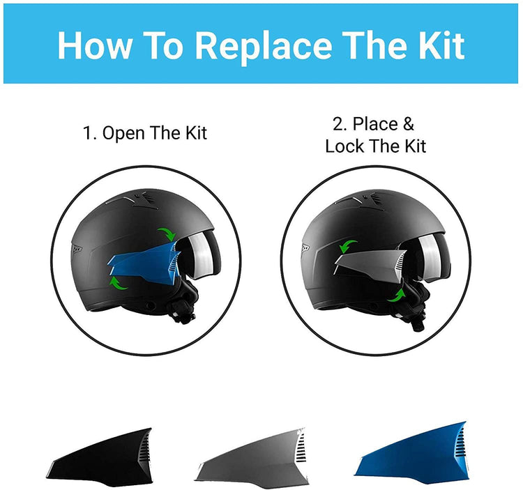 Westt Rover - Jethelm Motorradhelm Helm + 3 austauschbare Seitenteile - Sonnenblende Retro Stil - Matt Schwarz - ECE Zertifiziert